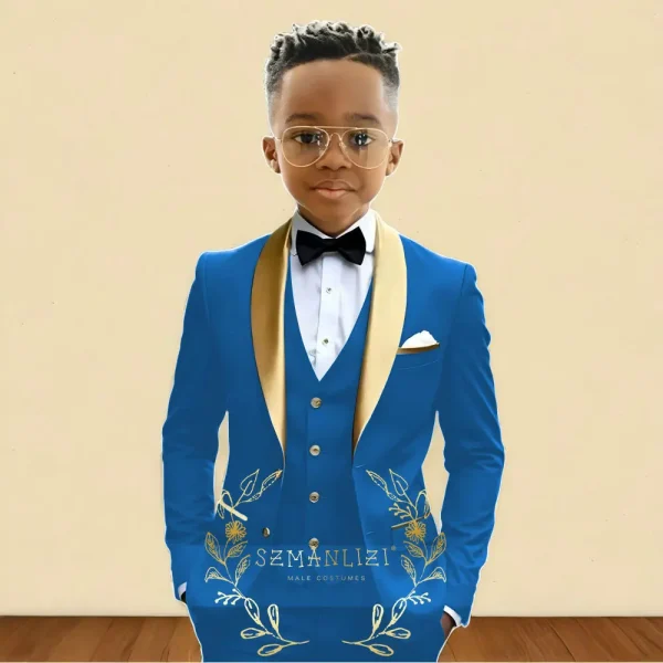 Boys' Oil Green 3-Piece Tuxedo - Image 15