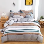 3pcs Dark Blue Striped Style Duvet Cover Set for Boy Geometric Pattern Luxury Hotel Room Decor 100% Cotton Skin-friendly Bedding - Image 51