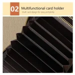 Womens Credit Card Wallet, Large Capacity Multi Card Case Wallet With ID Window, Zipper Card Cases Holder - Image 8