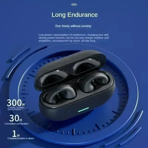 T75 Fone Bluetooth Headset 5.3 Wireless Air Conduction Headphones Clip Ear Music Noise Canceling HD Call Sports Gaming Earphone - Image 4