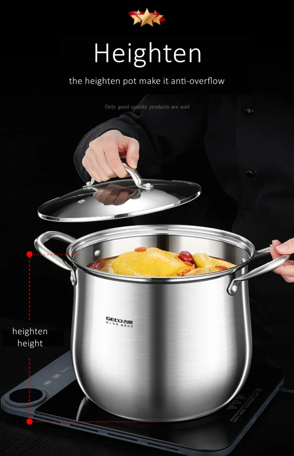 GEDO LFGB 304 Stainless Steel Stewing Pot - Image 12