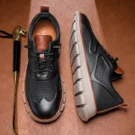 Men's Leather Oxford Sneakers - Image 14