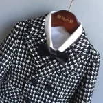Boys' Double-Breasted Houndstooth Suit Set - Image 3