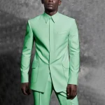 Tailored Man Suit Stand Collar Tuxedo Gentleman Solid Color Outfit Set 2 Piece Suits Smart Casual Daily Office Male Clothing - Image 19