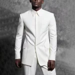 Tailored Man Suit Stand Collar Tuxedo Gentleman Solid Color Outfit Set 2 Piece Suits Smart Casual Daily Office Male Clothing - Image 21