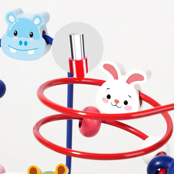 Wooden Bead Maze: Animal & Fruit Sensory Toy - Image 4