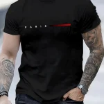 Men's Loose Paris Creative Letter Print T-shirt - Image 2