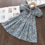 Elegant Princess Plaid Bow Midi Dress - Image 7