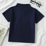 Boys Handsome And casual Lapel Short Sleeved T-shirt - Image 21