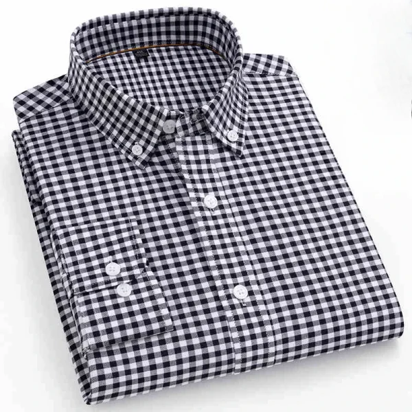 plaid shirts for man slim fit formal casual - Image 9