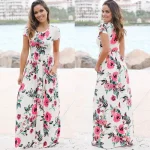 Summer Maxi Dress Women Floral Print Boho Beach Dress - Image 10