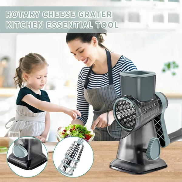 LMETJMA 3-in-1 Rotary Cheese Grater - Image 6