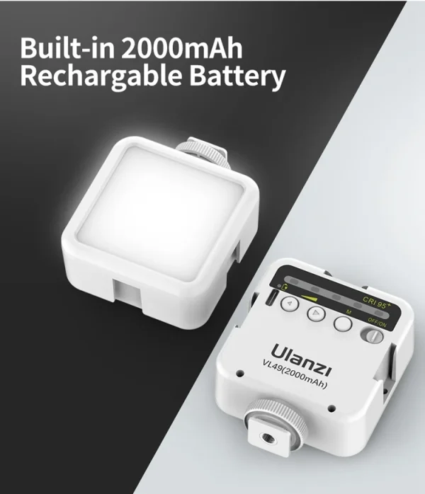 Ulanzi VL49 6W Mini Vlog LED Fill Light White 2000mAh 5500K Zoom Lighting Photographic Lighting Video Phone Selfie Fill Lamps - Image 18