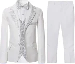 Boys' 5-Piece Slim Fit Gold Rim Suit - Image 7