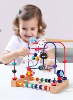 Wooden Bead Maze: Animal & Fruit Sensory Toy - Image 10