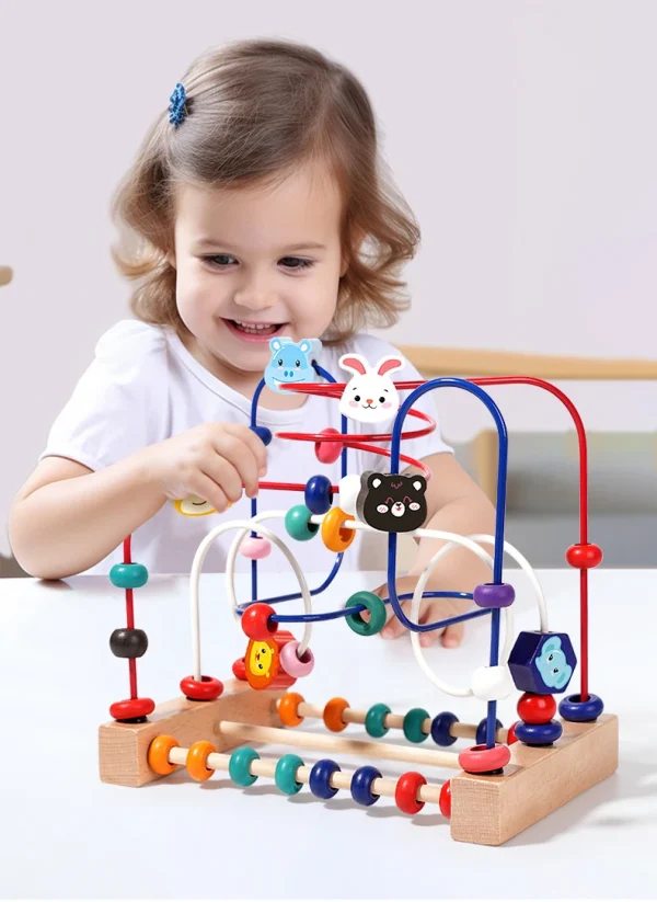 Wooden Bead Maze: Animal & Fruit Sensory Toy - Image 10