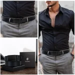 New Mens Belt Automatic Genuine Leather Luxury Belt of Men Male Metal Automatic Buckle Designer High Quality Waist Belt Black - Image 47