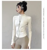 Women's Slim Fit Lightweight JacketsWomen's Full Zip-up Yoga Sports RunningJacket with Thumb Holes for Workout Sun Protection - Image 30