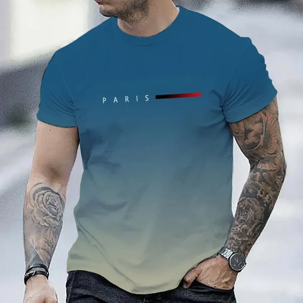 Men's Oversized Paris Lettering T-Shirt - Image 13