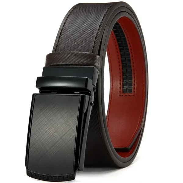 New Mens Belt Automatic Genuine Leather Luxury Belt of Men Male Metal Automatic Buckle Designer High Quality Waist Belt Black - Image 19