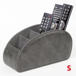 LMETJMA Remote Control Holder with 5 Compartments PU Leather TV Remote Caddy Storage Box Organizer Tray Desktop Organizer - Image 8
