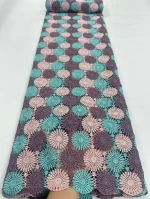 Nigerian Guipure Cord Lace Fabric African Embroidery Fabric 2025 High Quality For Elegant Women Party Sewing Women Asoebi - Image 9