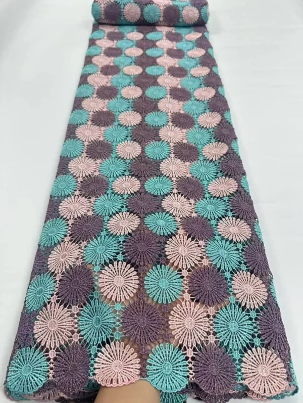 Nigerian Guipure Cord Lace Fabric African Embroidery Fabric 2025 High Quality For Elegant Women Party Sewing Women Asoebi - Image 9