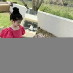 Elegant Princess Plaid Bow Midi Dress - Image 6