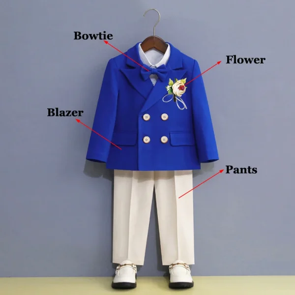 Kids' 3-Piece Formal Blue Suit - Image 14