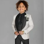 Boys' 3-Piece Jacquard Tuxedo Set - Image 7