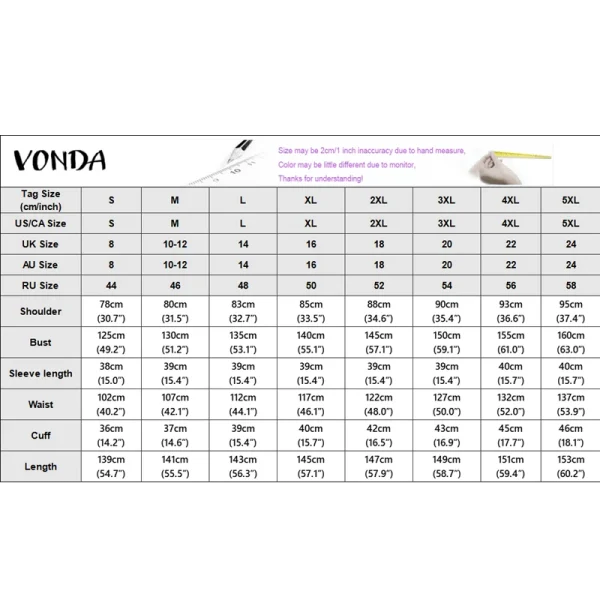 Plus Size 5XL VONDA Women Maxi Robe Bohemian Long Sleeve Floral Print Long Sundress Oversized Party Vestido Fashion Casual Dress - Image 13