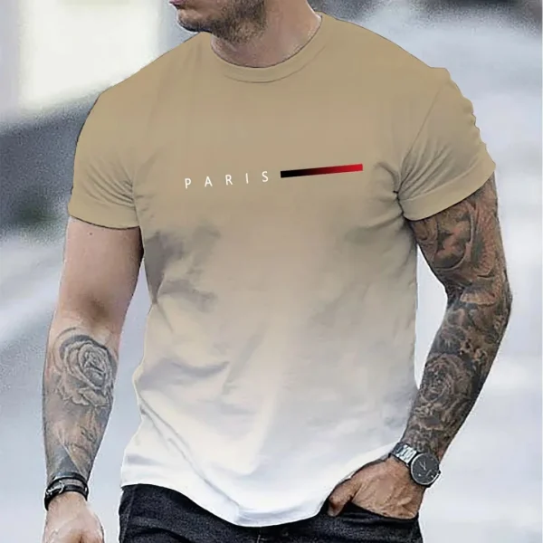 Men's Oversized Paris Lettering T-Shirt - Image 6