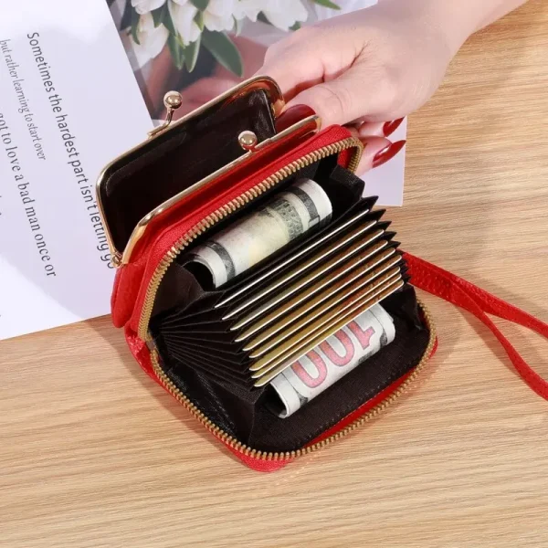 Wallet Women's Fashion Wrist Strap Short Zero Wallet Large Capacity Coin Clip Bag Multiple Card Positions Card Bag Money Clip - Image 4