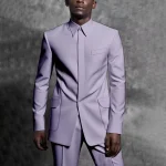 Tailored Man Suit Stand Collar Tuxedo Gentleman Solid Color Outfit Set 2 Piece Suits Smart Casual Daily Office Male Clothing - Image 18