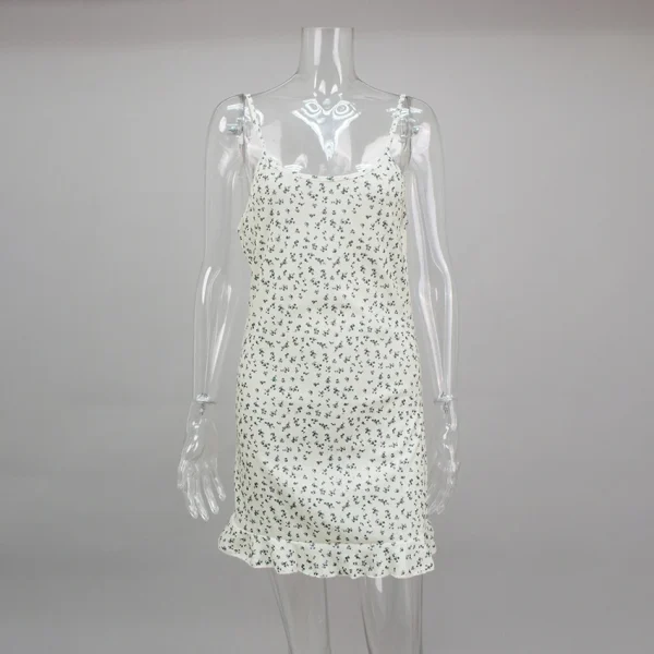 Hiloc Summer Backless Spaghetti Strap Dress Casual - Image 15