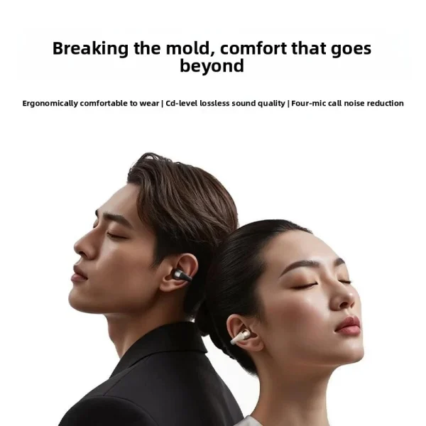 Open-Ear Headphones, Clip-On Earbuds-Wireless Bluetooth Earbuds with Microphone EarHook Sports HiFi Sound Headset - Image 5