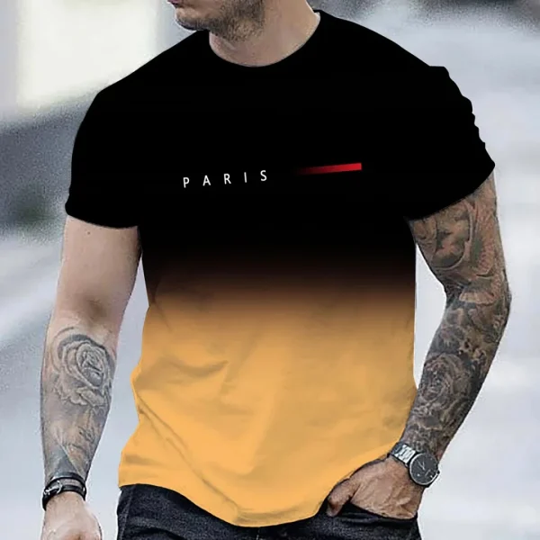 Men's Oversized Paris Lettering T-Shirt - Image 18