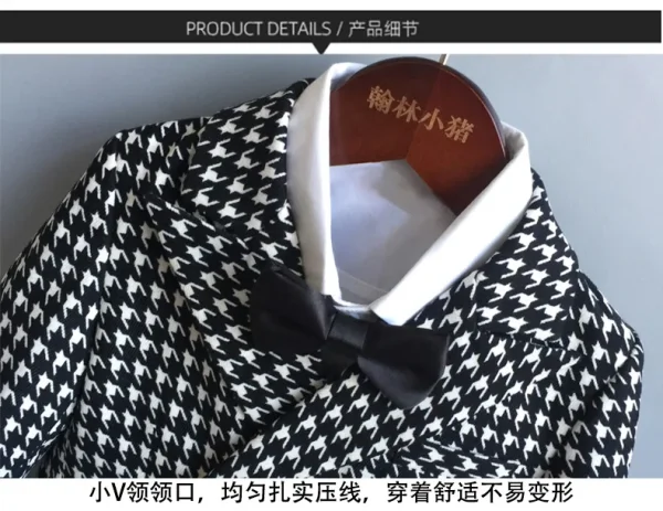 Boys' Double-Breasted Houndstooth Suit Set - Image 10