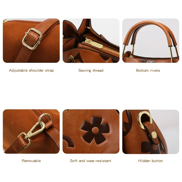 Top Handle Bucket Bag Set - Image 5