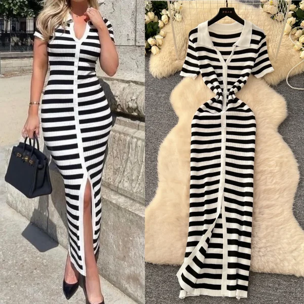 Knit stripe maxi dress - Image 8