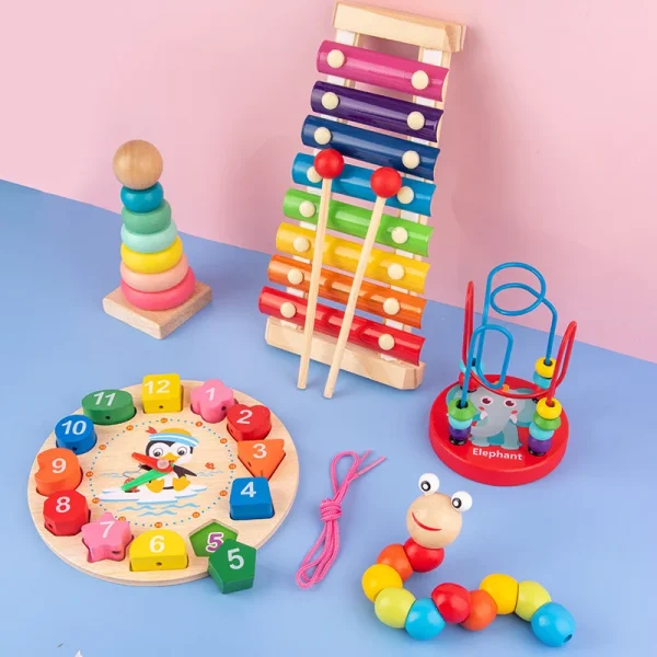 Montessori 3D Wooden Puzzle & Learning Set - Image 4