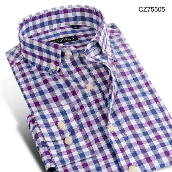 slim fit plaid cotton shirt - Image 13