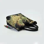 Ethnic Style Sequins Tote Bag, Peacock Embroidery Handbags, Vintage Canvas Crossbody Bag - Image 2