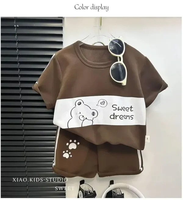 Boys Funny Letter Print T-Shirt and Shorts Outfit - Image 17