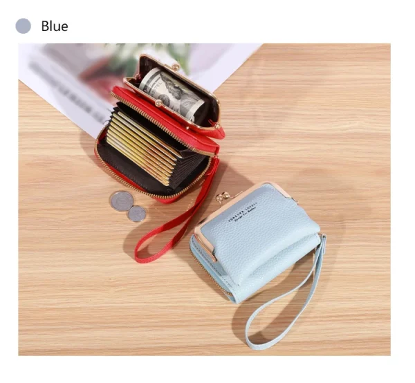 Wallet Women's Fashion Wrist Strap Short Zero Wallet Large Capacity Coin Clip Bag Multiple Card Positions Card Bag Money Clip - Image 30