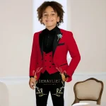 Boys' 3-Piece Slim Fit Wedding Tuxedo - Image 4