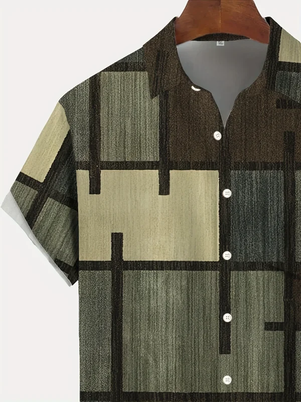 Zaful Men's Checkerboard Textured Shirt - Image 3