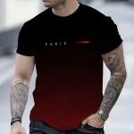 Men's Oversized Paris Lettering T-Shirt - Image 5
