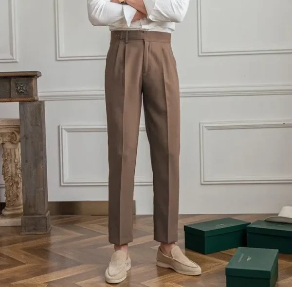 Man Suits Pants Fluid Khaki Draped Trousers for Men Baggy Suit Korean Style Clothes Reviews Many Slacks High Quality Dress Up - Image 11