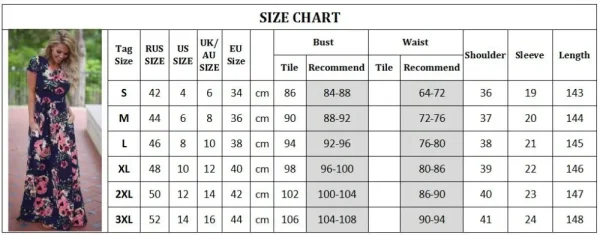 Summer Maxi Dress Women Floral Print Boho Beach Dress - Image 31